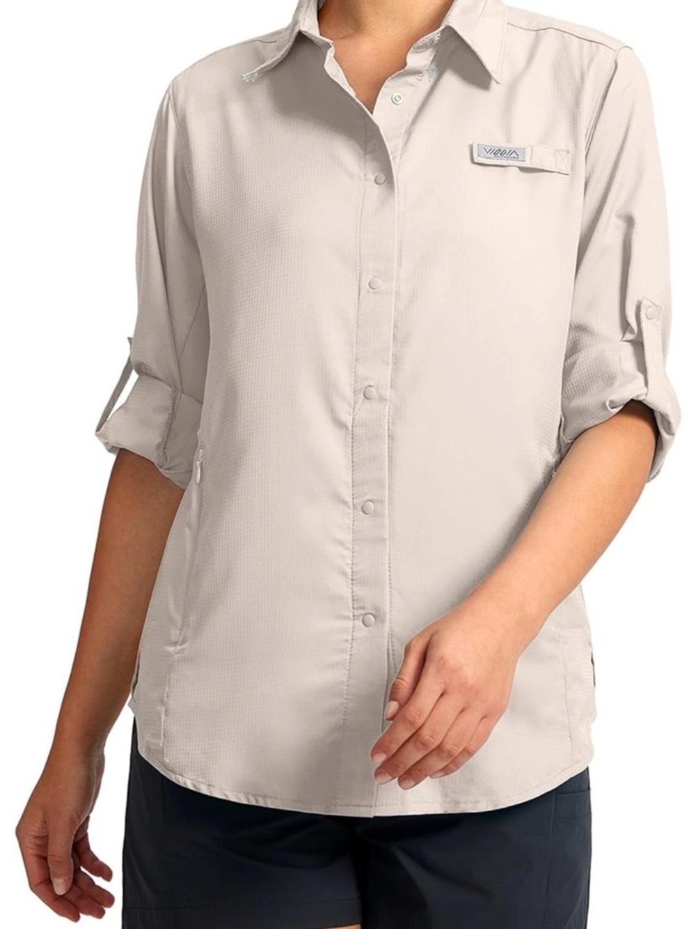 Viodia Lightweight Button-Up Shirt in Light Taupe